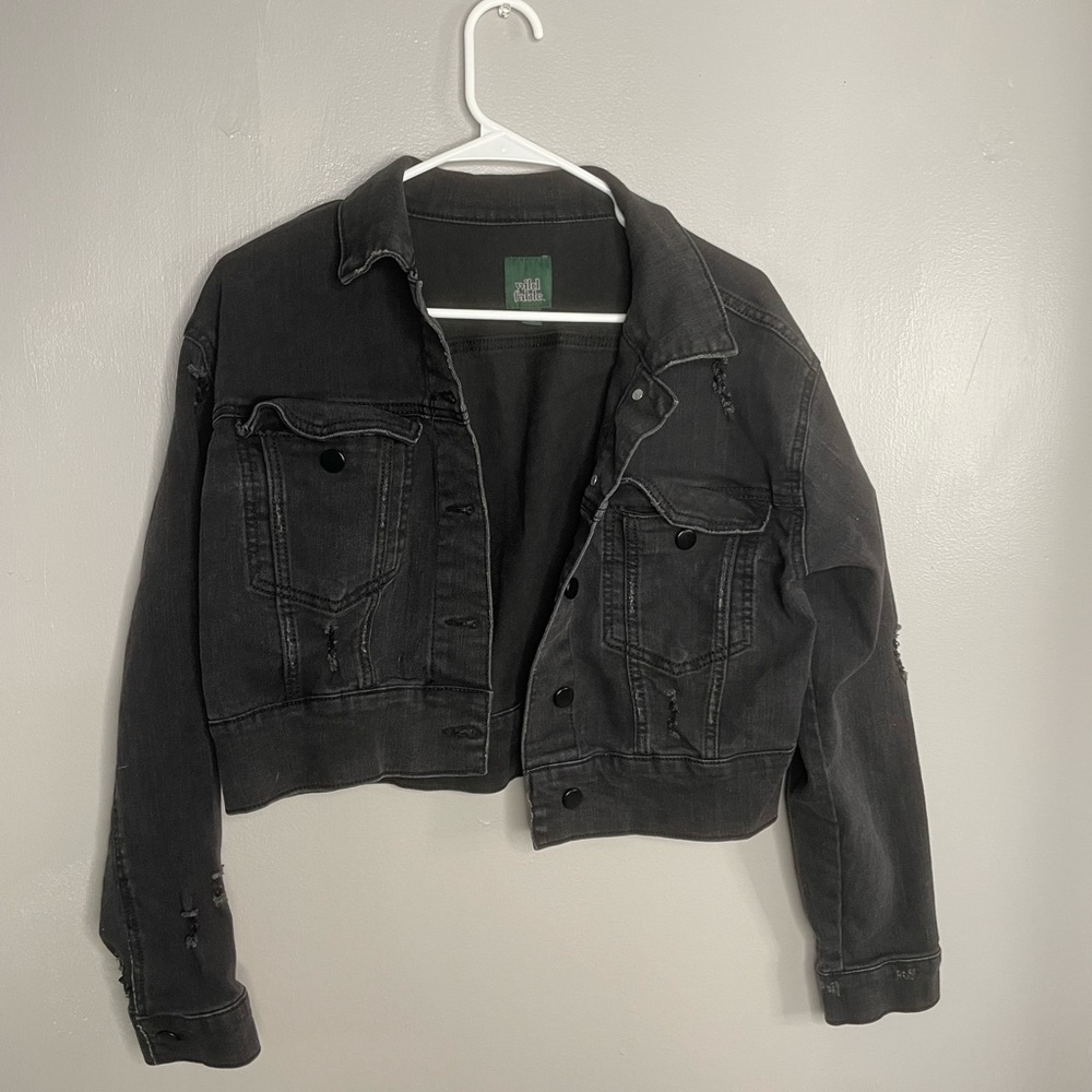 Wild Fable Black Distressed Jacket Size Small